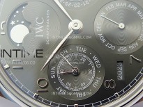 Portuguese IW503301 Real PR SS APSF 1:1 Best Edition Gray Dial On Black Leather Strap A52010