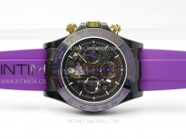Daytona PVD Ceramic Bezel GETF Best Edition Skeleton Purple Dial on Purple Rubber Strap SA4130
