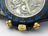 Daytona PVD Ceramic Bezel GETF Best Edition Skeleton Blue Dial on Blue Rubber Strap SA4130