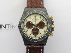Daytona DIW Carbon Noob Best Edition Gold Dial Arabic Markers on Brown Nylon Strap SA4130