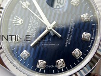 DateJust 36 SS 126234 VSF 1:1 Best Edition 904L Steel Blue Fluted Dial Diamonds Markers on Jubilee Bracelet VS3235