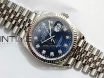 DateJust 36 SS 126234 VSF 1:1 Best Edition 904L Steel Blue Fluted Dial Diamonds Markers on Jubilee Bracelet VS3235