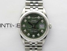 DateJust 36 SS 126234 VSF 1:1 Best Edition 904L Steel Green Leaf Dial Diamonds Markers on Jubilee Bracelet VS3235