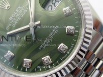 DateJust 36 SS 126234 VSF 1:1 Best Edition 904L Steel Green Leaf Dial Diamonds Markers on Jubilee Bracelet VS3235