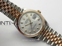DateJust 36 SS 126231 904L SS/RG VSF 1:1 Best Edition Silver Fluted Dial Diamonds Markers on Jubilee Bracelet VS3235