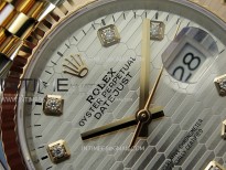 DateJust 36 SS 126231 904L SS/RG VSF 1:1 Best Edition Silver Fluted Dial Diamonds Markers on Jubilee Bracelet VS3235