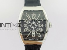Vanguard V45 SS ABF Best Edition Black Dial Diamonds Markers on Black Gummy Strap A2813