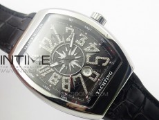 Vanguard V45 SS ABF Best Edition Black Dial Diamonds Markers on Black Gummy Strap A2813