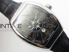 Vanguard V45 SS ABF Best Edition Black Dial Numbers Markers on Black Gummy Strap A2813