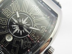 Vanguard V45 SS ABF Best Edition Black Dial Numbers Markers on Black Gummy Strap A2813