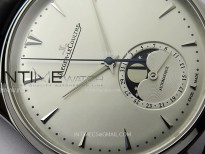 Master Ultra Thin Moon 1368420 SS ZF 1:1 Best Edition White Dial on Black Leather Strap V3 SA925 Super Clone