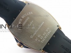 Vanguard V45 RG Full Diamonds Black Textured Numbers Markers on Black Gummy Strap A2813