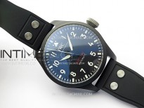 Big Pilot Real PR IW329801 Real Ceramic M+F 1:1 Best Edition Black Dial on Black Rubber Strap SEIKO 8N-24