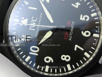 Big Pilot Real PR IW329801 Real Ceramic M+F 1:1 Best Edition Black Dial on Black Rubber Strap SEIKO 8N-24