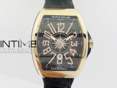 Vanguard V45 RG ABF Best Edition Black Dial Diamonds Markers on Black Gummy Strap A2813