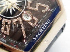Vanguard V45 RG ABF Best Edition Black Dial Diamonds Markers on Black Gummy Strap A2813