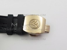 Vanguard V45 RG ABF Best Edition Black Dial Diamonds Markers on Black Gummy Strap A2813