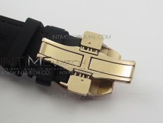 Vanguard V45 RG ABF Best Edition Black Dial Diamonds Markers on Black Gummy Strap A2813