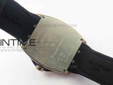 Vanguard V45 RG ABF Best Edition Black Dial Diamonds Markers on Black Gummy Strap A2813