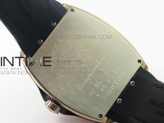 Vanguard V45 RG ABF Best Edition Black Dial Diamonds Markers on Black Gummy Strap A2813
