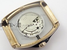 Vanguard V45 RG ABF Best Edition Black Dial Diamonds Markers on Black Gummy Strap A2813