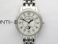 Rendez-Vous Night & Day Diamonds/SS ZF 1:1 Best Edition White Textured Dial SS Bezel on SS Bracelet Super Clone A898