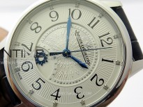 Rendez-Vous Night & Day SS ZF 1:1 Best Edition White Textured Dial SS Bezel on Black Leather Strap Super Clone A898