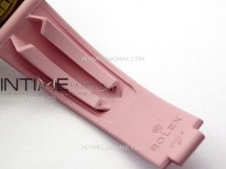 Daytona PVD Carbon Bezel YG GETF Best Blacken Skeleton Color Dial on Pink Rubber Strap SA4130