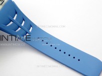 RM035-03 White Carbon/Blue Crown Z Factory Skeleton Dial on Blue Rubber Strap Asian Skeleton movement