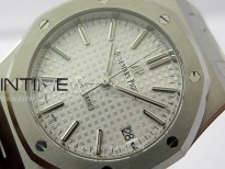 Royal Oak 37mm 15450 SS APSF 1:1 Best Edition Silver Textured Dial on SS Bracelet SA3120 Super Clone