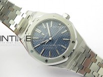 Royal Oak 37mm 15450 SS APSF 1:1 Best Edition Blue Textured Dial on SS Bracelet SA3120 Super Clone