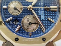 Royal Oak Chrono 26331ST RG IPF 1:1 Best Edition Blue Dial rose gold subdial on Blue Leather Strap A7750