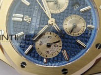 Royal Oak Chrono 26331ST RG IPF 1:1 Best Edition Blue Dial rose gold subdial on Blue Leather Strap A7750