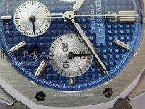 Royal Oak Chrono 26331ST SS IPF 1:1 Best Edition Blue Dial Silver subdial on SS Bracelet A7750