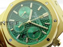 Royal Oak Chrono 26331ST YG IPF 1:1 Best Edition Green Dial Green subdial on SS Bracelet A7750