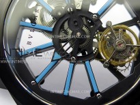 Octo 102910 PVD AXF Best Edition Blue Skeleton Dial on Black Leather Strap Asian BVL206 Tourbillon Movement