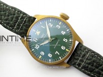 Big Pilot IW329702 Bronze M+F 1:1 Best Edition Green Dial On Brown Leather Strap SEIKO 8N-24