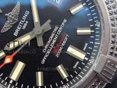 AVENGER BLACKBIRD V17311 Ti DLC 1:1 Best Edition Black Dial Diamonds Bezel on Nylon Strap A2824