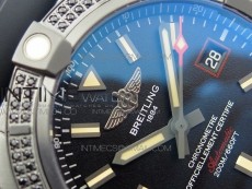 AVENGER BLACKBIRD V17311 Ti DLC 1:1 Best Edition Black Dial Diamonds Bezel on Nylon Strap A2824