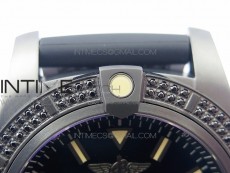 AVENGER BLACKBIRD V17311 Ti DLC 1:1 Best Edition Black Dial Diamonds Bezel on Nylon Strap A2824