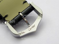 Santos Dumont 43.5mm SS/Diamonds Bezel F1F Best Edition Silver Dial on Black Leather Strap Quartz