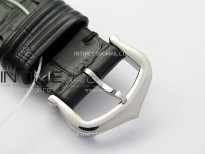Santos Dumont 38mm SS/Diamonds Bezel F1F Best Edition Silver Dial on Black Leather Strap Quartz