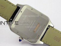 Santos Dumont 46.6mm SS/RG F1F Best Edition Silver Dial on Black Leather Strap Quartz