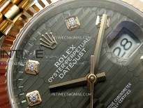 DateJust 36 SS 126231 904L SS/RG VSF 1:1 Best Edition Gray Fluted Dial Diamonds Markers on Jubilee Bracelet VS3235