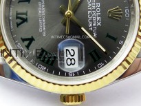 DateJust 36 SS 126233 904L SS/YG VSF 1:1 Best Edition Gray Dial Green Roman Markers on Jubilee Bracelet VS3235