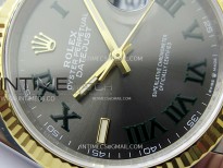 DateJust 36 SS 126233 904L SS/YG VSF 1:1 Best Edition Gray Dial Green Roman Markers on Jubilee Bracelet VS3235