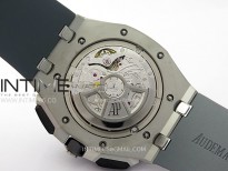 Royal Oak Offshore 26240 SS Black Ceramic Bezel APF 1:1 Best Edition Gray/Blue Dial on Gray Rubber Strap A4401