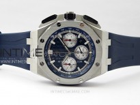 Royal Oak Offshore 26240 SS Bezel APF 1:1 Best Edition Blue/Silver Dial on Blue Rubber Strap A4401