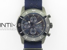 SuperOcean OuterNown 44mm Black Ceramic Bezel Blue Dial on Blue Nylon Strap A7750