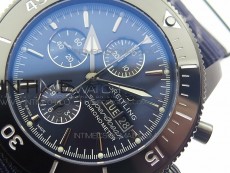 SuperOcean OuterNown 44mm Black Ceramic Bezel Blue Dial on Blue Nylon Strap A7750
